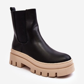 Vinceza Stivali Worker da Donna Neri e Beige Loretta nero 1