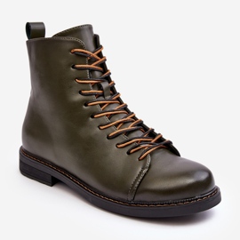 Vinceza Stivaletti in pelle da donna Verde Ethel 1