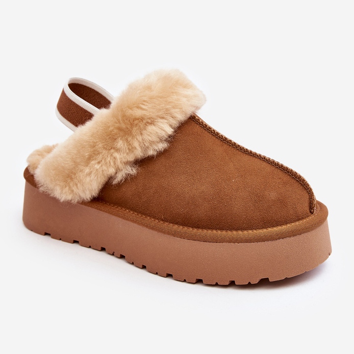 Pantofole Da Donna Con Plateau E Pelliccia Cammello Sophienne marrone 2