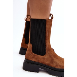 Stivaletti Chelsea Camel Samil da donna con cerniera marrone 2