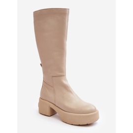 Stivali sopra il ginocchio Lemar Lemar da donna Beige chiaro Malayah 2