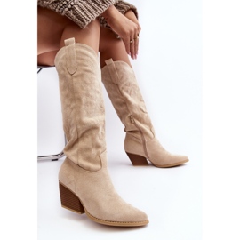 Stivali da cowboy beige chiaro da donna di Sloana 2