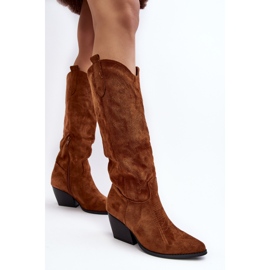 Stivali da cowboy Sloana color cammello da donna con tacchi alti marrone 2