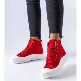 Sneakers rosse con plateau di Guerrino rosso 1