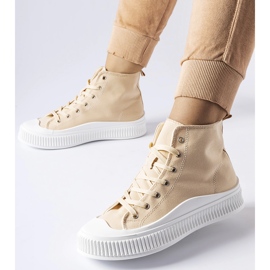 Sneakers con plateau beige di Guerrino 1