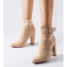 Stivaletti beige con strass Papanice 1