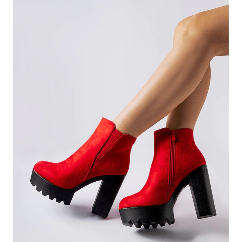 Stivaletti Indiprete in eco-camoscio rosso 2