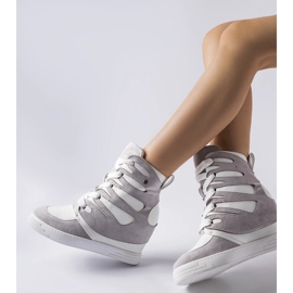Sneakers con zeppa Pantaleone bianche e grigie grigio 1