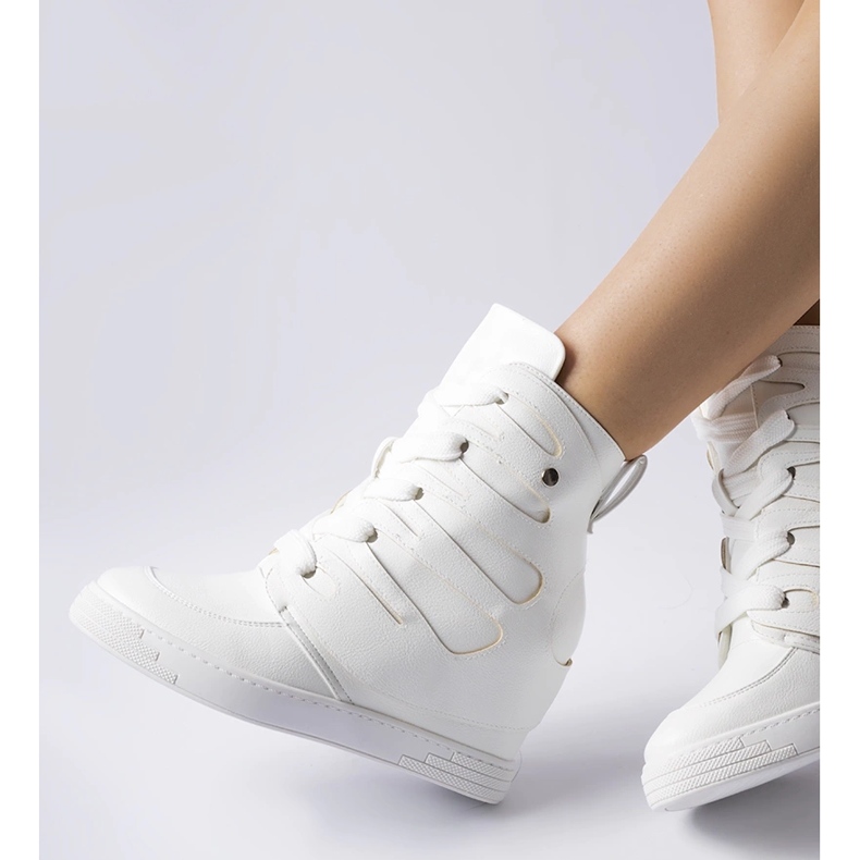 Sneakers con zeppa Pantaleone bianche bianca 1