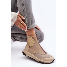 Stivaletti In Pelle Da Donna Con Cerniera Maciejka 06297-22 Beige 1