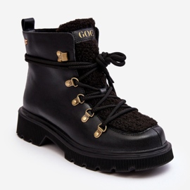 Stivali Trapper da Donna in Pelle GOE MM2N4082 Neri nero 2