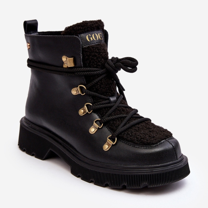 Stivali Trapper da Donna in Pelle GOE MM2N4082 Neri nero 2