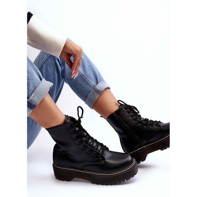 Stivaletti Stringati da Donna Neri Maddis nero 1