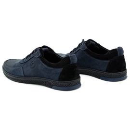 KOMODO Scarpe sportive casual da uomo in pelle 918K, blu navy 4
