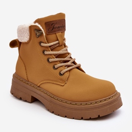 Stivali da donna in pelle con montone Cammello Lynnvia beige 1