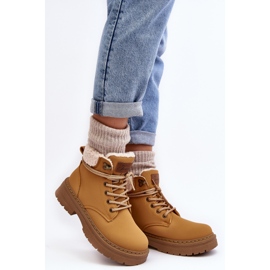 Stivali da donna in pelle con montone Cammello Lynnvia beige 2