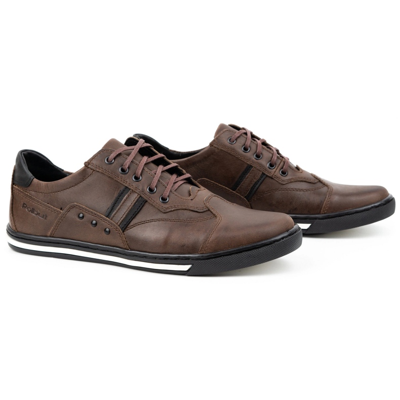 Polbut Scarpe sportive casual da uomo 1801 Ns marrone scuro 2