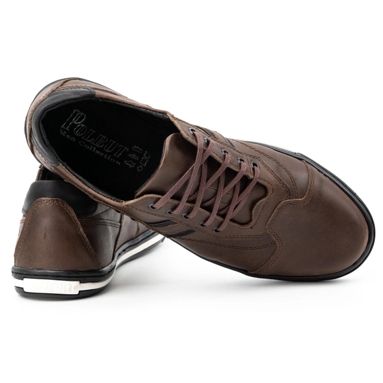 Polbut Scarpe sportive casual da uomo 1801 Ns marrone scuro 3