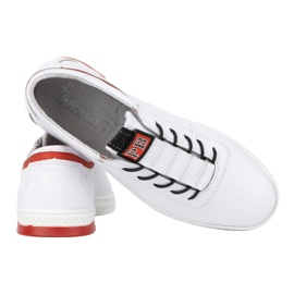 Polbut Scarpe sportive casual da uomo in pelle K23, bianche con rosso bianco 3