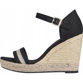 Tommy Hilfiger Sandalo con zeppa alta in grosgrain W FW0FW05254 nero 1