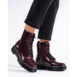 Vinceza Stivali stringati da donna sulla piattaforma Shelovet marrone rosso 1