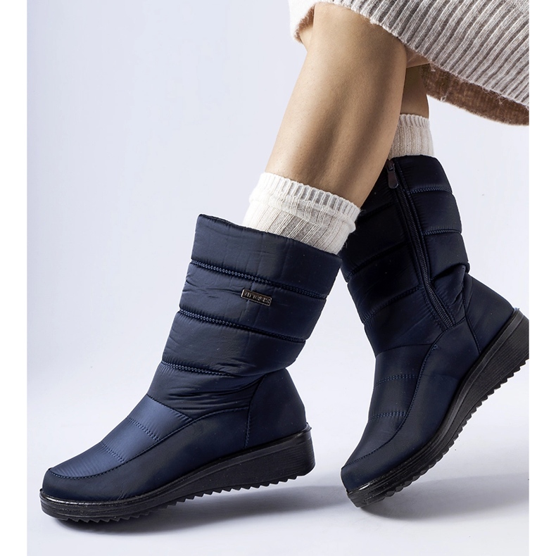 Doposci blu navy con zeppa bassa Reina 1