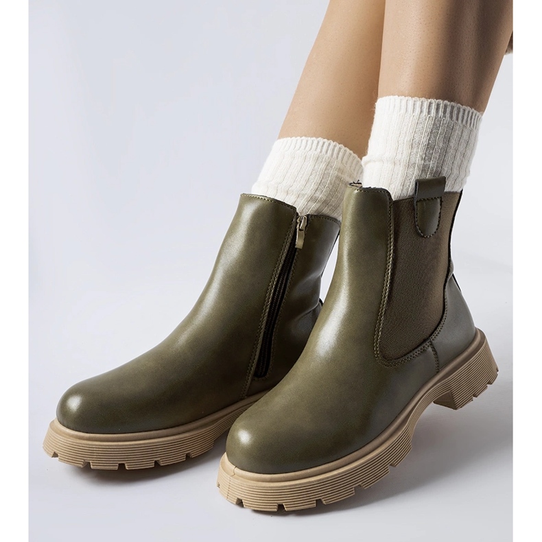 Stivaletti verdi con suola beige Giacinta verde 1