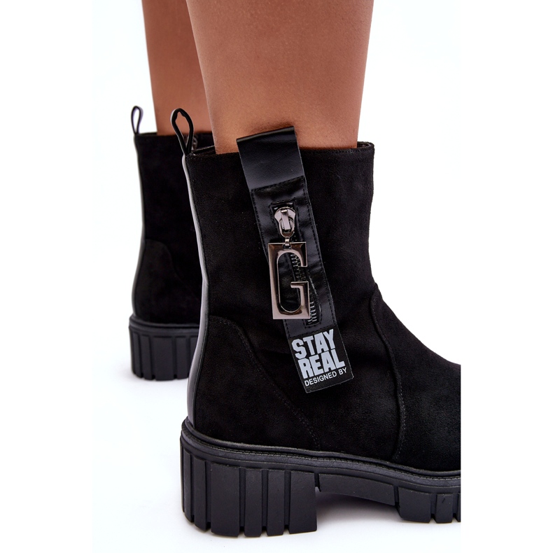 Stivali da donna in pelle scamosciata nera nero 4