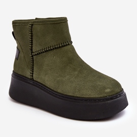Stivali da neve in pelle scamosciata da donna Maciejka 06257-24 Oliva verde 1