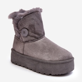 Stivali da neve con plateau da donna con pelliccia, Vikas grigio 1