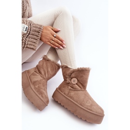 Stivali da neve con plateau da donna con pelliccia, Vikas beige 1