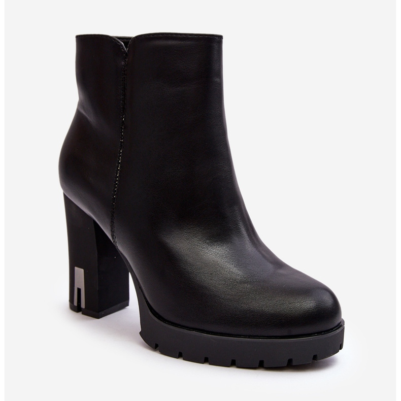 Stivaletti Con Tacco Alto Da Donna Con Cerniera, Colore Nero Rasoda 1