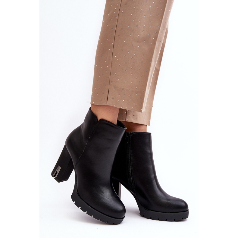 Stivaletti Con Tacco Alto Da Donna Con Cerniera, Colore Nero Rasoda 2