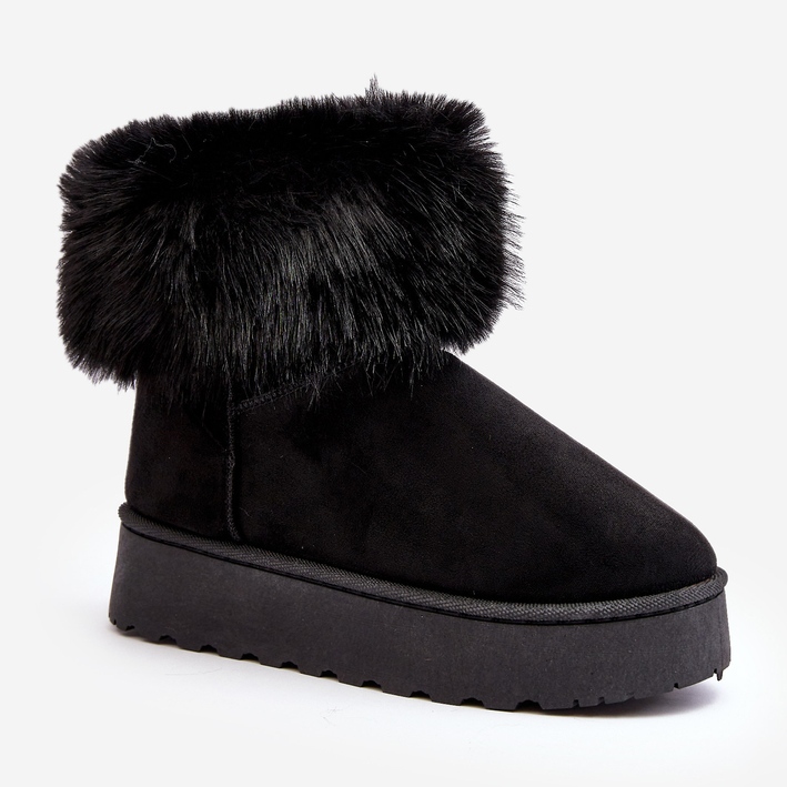 Stivali da neve con plateau da donna con pelliccia Mancy nera nero 1