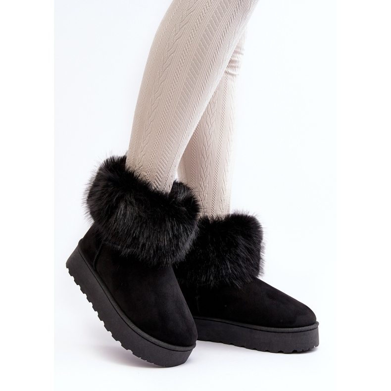 Stivali da neve con plateau da donna con pelliccia Mancy nera nero 2