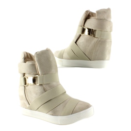 Sneakers con strisce in gomma F-215 Beige 1