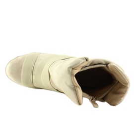 Sneakers con strisce in gomma F-215 Beige 2