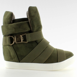 Sneakers con strisce in gomma F-215 Olive verde 1