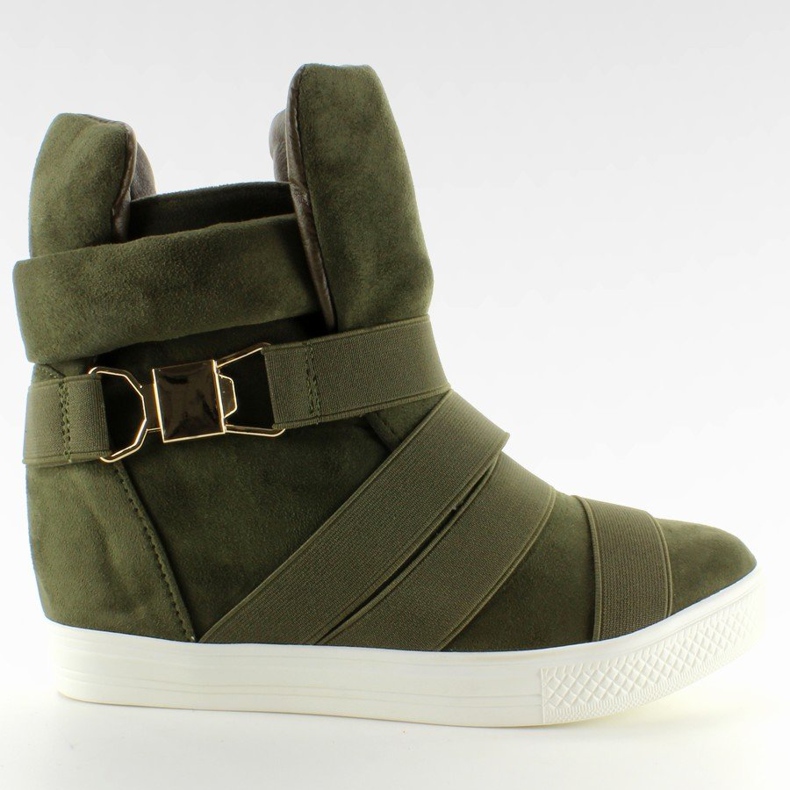 Sneakers con strisce in gomma F-215 Olive verde 1