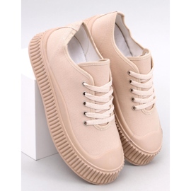 Scarpe da ginnastica Pratt Khaki con plateau beige 1