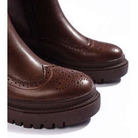 Stivaletti Chelsea traforati marroni Shelovet marrone 1