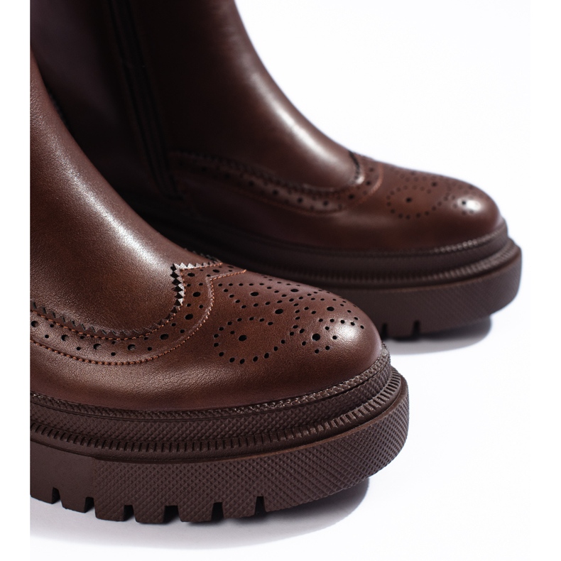 Stivaletti Chelsea traforati marroni Shelovet marrone 1