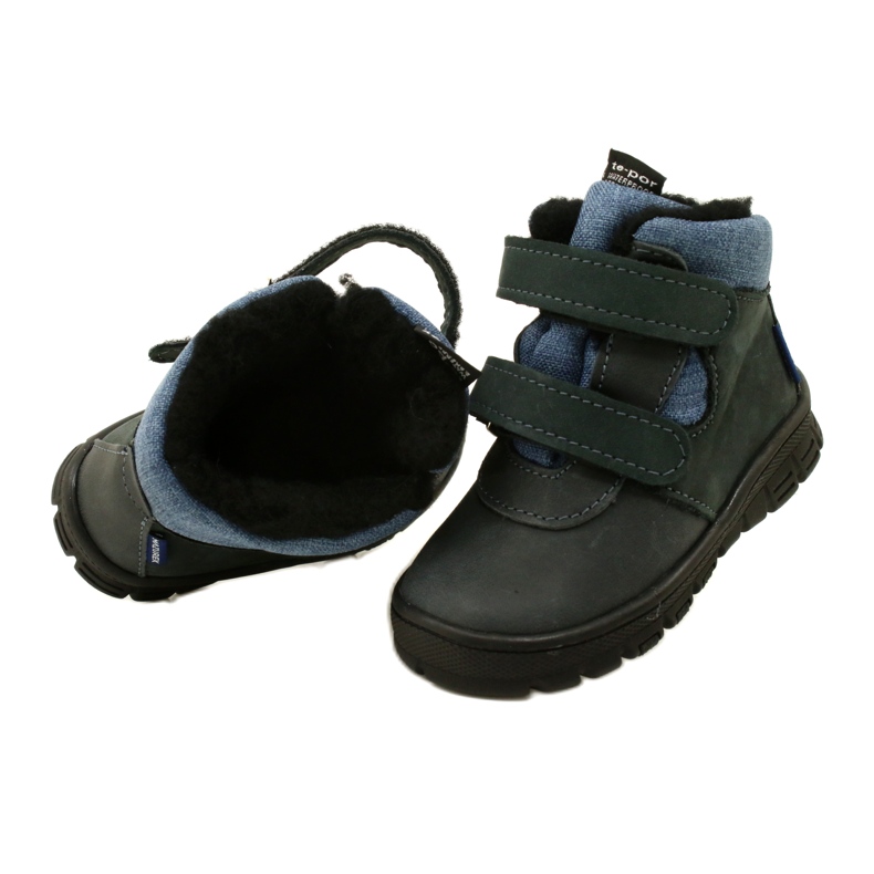 Stivali con membrana in velcro TE-POR Mazurek 1360 blu navy 5