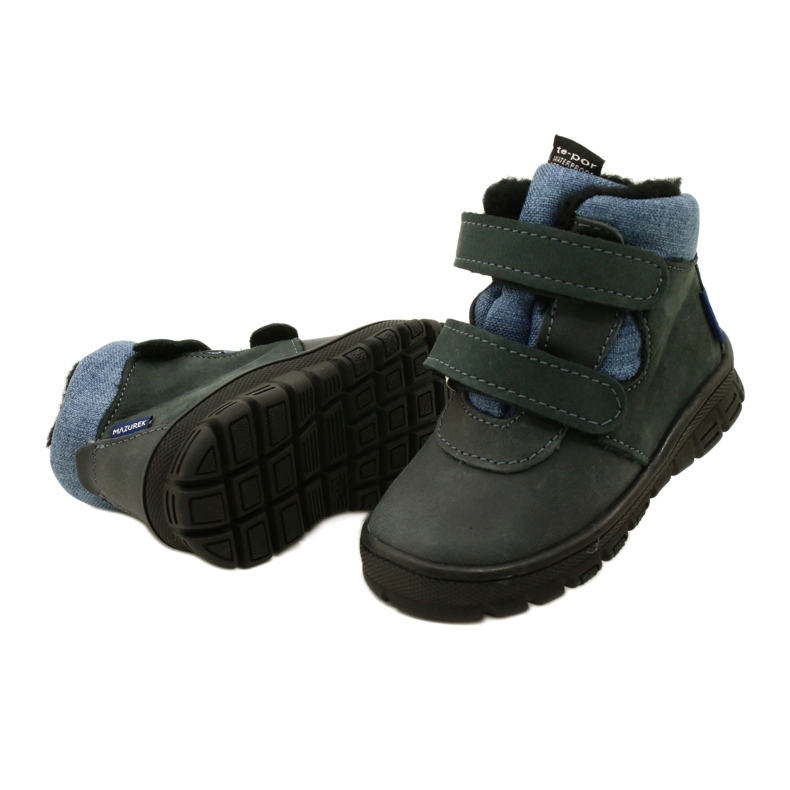 Stivali con membrana in velcro TE-POR Mazurek 1360 blu navy 4