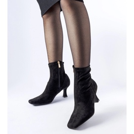 Stivaletti neri Lucerne con tacco basso nero 1