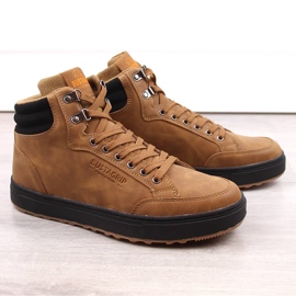 Bustagrip Scarpe sportive alte da uomo in pelle giallo 1