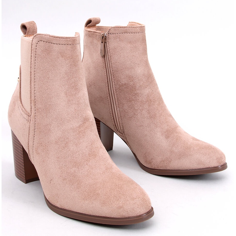 Stivaletti classici con tacco alto Rosey Khaki beige 1