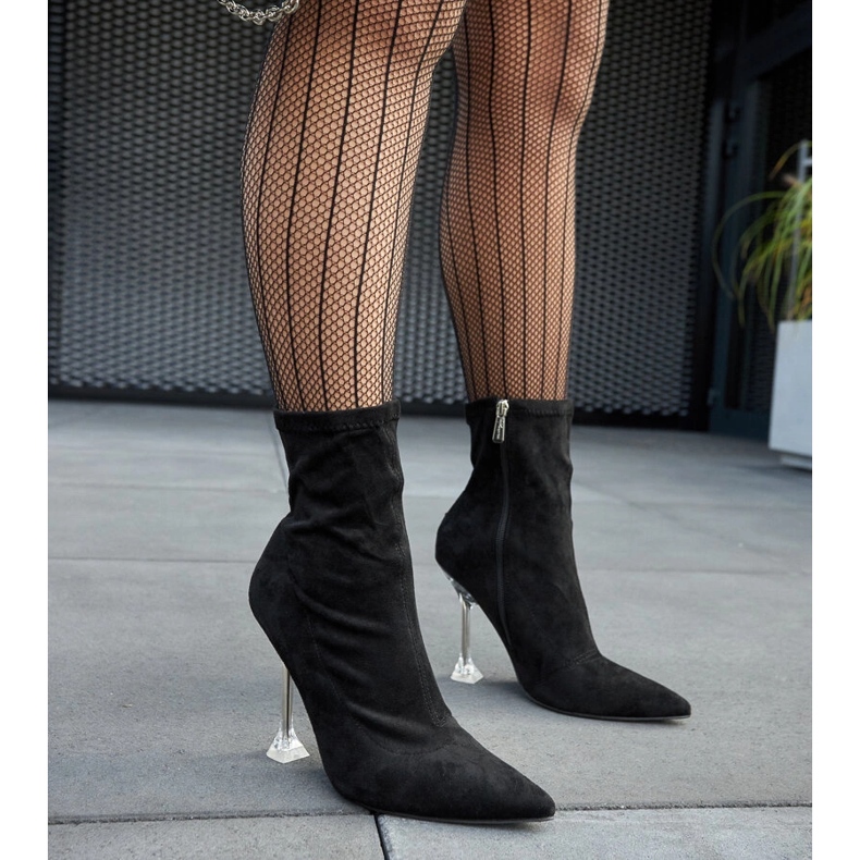 Stivaletti Ferguson neri con tacco decorativo nero 1