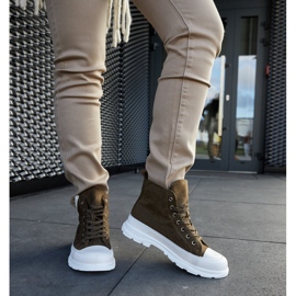 Sneakers alte verdi con plateau di Jose verde 1