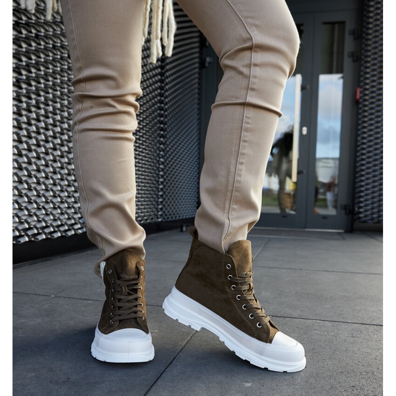 Sneakers alte verdi con plateau di Jose verde 1